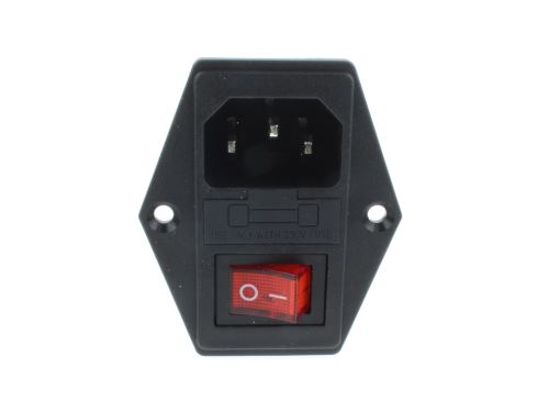 panelová EURO vidlice IEC 60320 - C14 s pojistkou a vypínačem (1)
