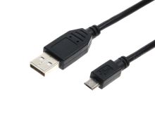 PC kabel USB-A / mikroUSB 1,8m-2m černý