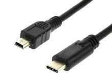 PC kabel USB-C 3.0 / miniUSB 0,5m černý