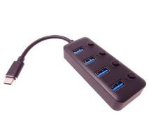 USB-C rozbočovač HUB s vypínači (USB-C 3,1/4xUSB 3,1)
