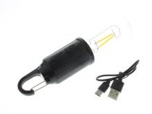 nabíjecí LED svítilna 3W žárovka filament pro camping