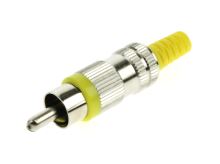 kovový CINCH (RCA) k naletování na kabel - vidlice žlutá EST Marushin