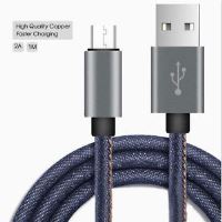 PC kabel USB-A / mikro USB 1m, jeans 2A