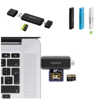 USB čtečka Apacer - mikro SD, SD, SDHC,SDXC - mikro USB, USB-A (OTG)