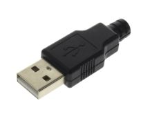 USB A vidlice kabel + krytka černá
