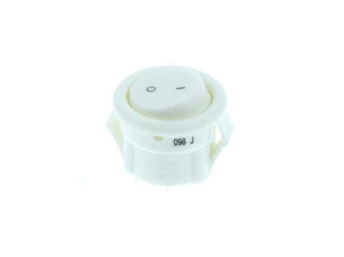 kolébkový vypínač OFF-ON 2piny 250V/3A (mini, kulatý) bílá  (O I) (1)
