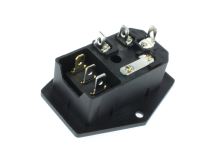 panelová EURO vidlice IEC 60320 - C14 s pojistkou a vypínačem (2)