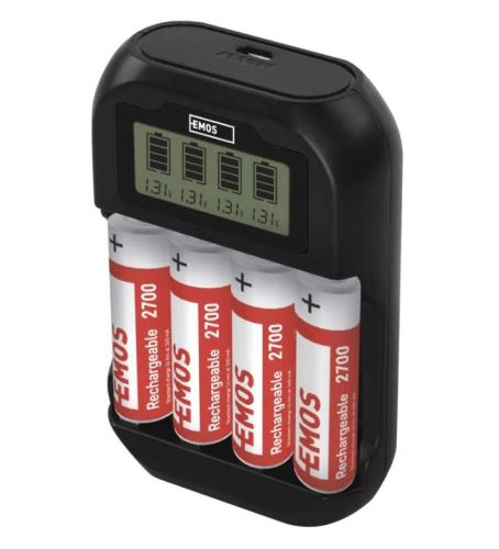 nabíječka EMOS BCN-41D + 4xAA 2700mAh akumulátor (4)