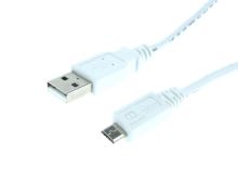 PC kabel USB-A / mikro USB 1m - bílý