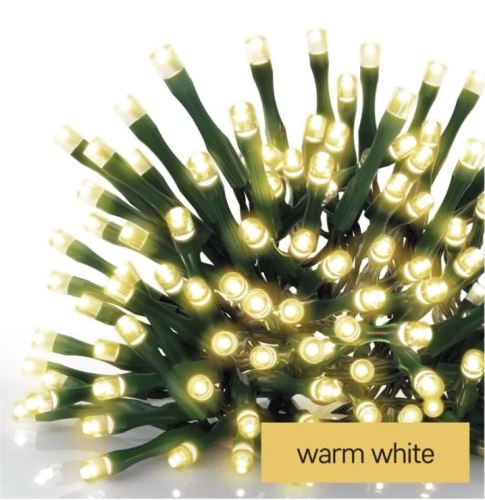 LED vánoční řetěz, 8 m, venkovní i vnitřní, teplá bílá, programy, časovač