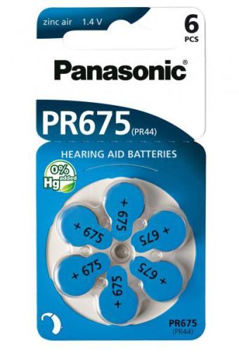 baterie PANASONIC PR-675 (pro naslouchadla) - 6DC