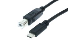 PC kabel USB-C 3.0 / USB-B 0,22m černý