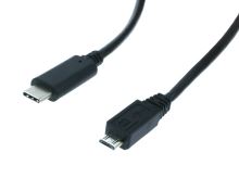 PC kabel USB-C 3.0 / mikroUSB 1m černý