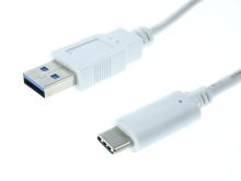 PC kabel USB-A 3.0 / USB-C 1m bílý