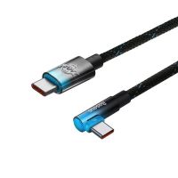 kabel USB-C / USB-C úhlový 1m černo-modrý Baseus (100W)