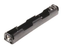 plastový držák baterií dlouhý 2xR6 (AA, &quot;tužka&quot;) s pájecími očky