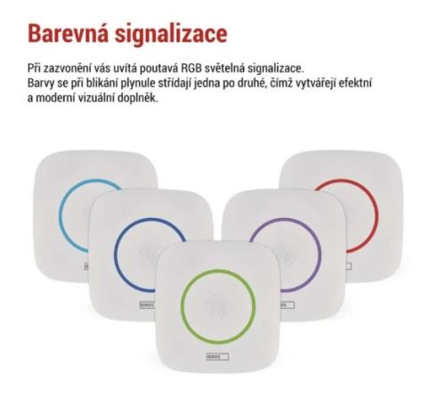EMOS zvonek P5723 bezdrátový 230V dosah až 150m (tlačítko 1x2032) 90dB (2)