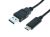 PC kabel USB-A 3,0 / USB-C 1m černý