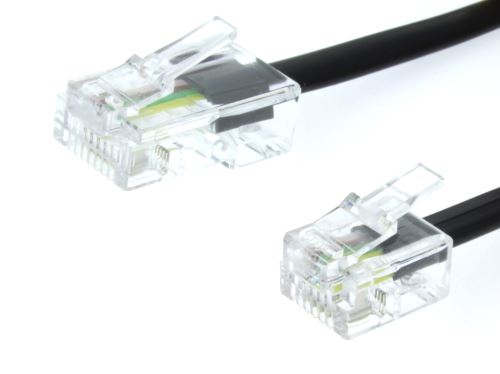 telefonní kabel 10,0m černý RJ11/RJ45