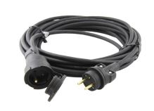 venkovní prodlužovací kabel 15m, 1 zásuvka černá 16A 1,5mm2 guma