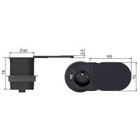 Vestavná zásuvka 2/01 černá (16A 1mm2) +USB-A,USB-C 20W PD (5)