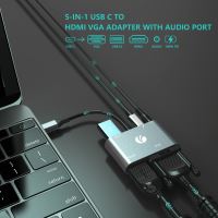 redukce USB-C vidlice / HDMI, VGA, USB, USB-C, JACK3,5 (2)