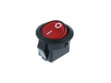 kolébkový vypínač 0-1 2piny 250V/3A červená mini (kulatý) (O I)