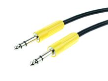 propojovací audio kabel 5m JACK 6.3 stereo vidlice / JACK 6.3 stereo vidlice CLIFF žlutý