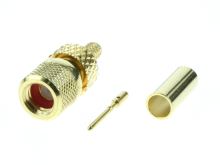 MICRODOT vidlice kabelová pro kabel RG174, RG316 crimpovací - zlacená