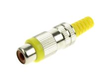 kovový CINCH (RCA) k naletování na kabel - zásuvka žlutá EST Marushin