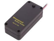 plastový držák baterií 2xR6 (AA, &quot;tužka&quot;) IP65 s víčkem, vypínačm a drátovými vývody
