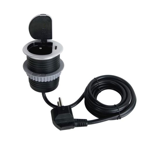 Vestavná zásuvka 2/01 Stříbrná (16A 1mm2) +USB-C 20W PD