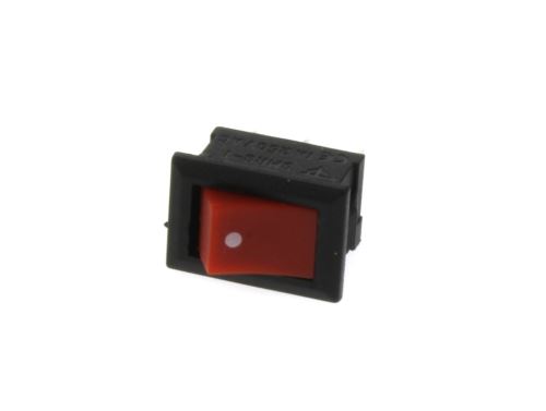 kolébkový přepínač ON-ON 3piny 250V/1A, mini  (tečka) Červená