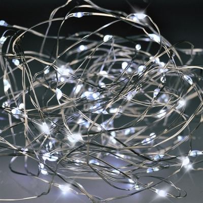 Vánoční řetěz 100x nanoLED USB - studená bílá  10m
