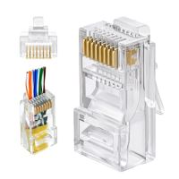 TE konektor vidlice RJ45 8p8c drát C6 průchozí