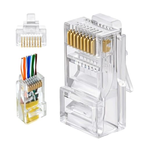 TE konektor vidlice RJ45 8p8c drát C6 průchozí