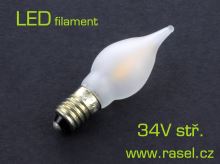 žárovka E10 34V vánoční LED filament
